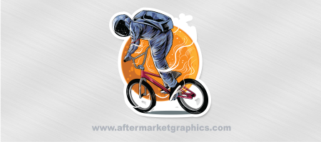 Astronaut on BMX Bike with sun